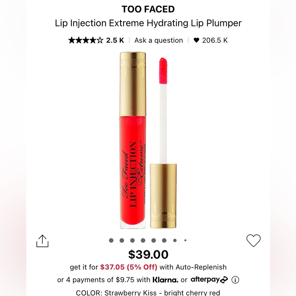 TOO FACED LIP INJECTION EXTREME STRAWBERRY KISS